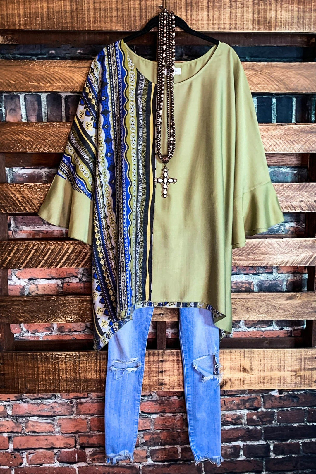 PASSIONATE SOUL TUNIC IN OLIVE-------SALE