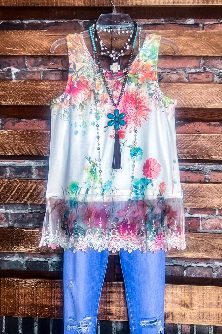 Season of Love Floral Slip Dress Extender Top Multi-Color