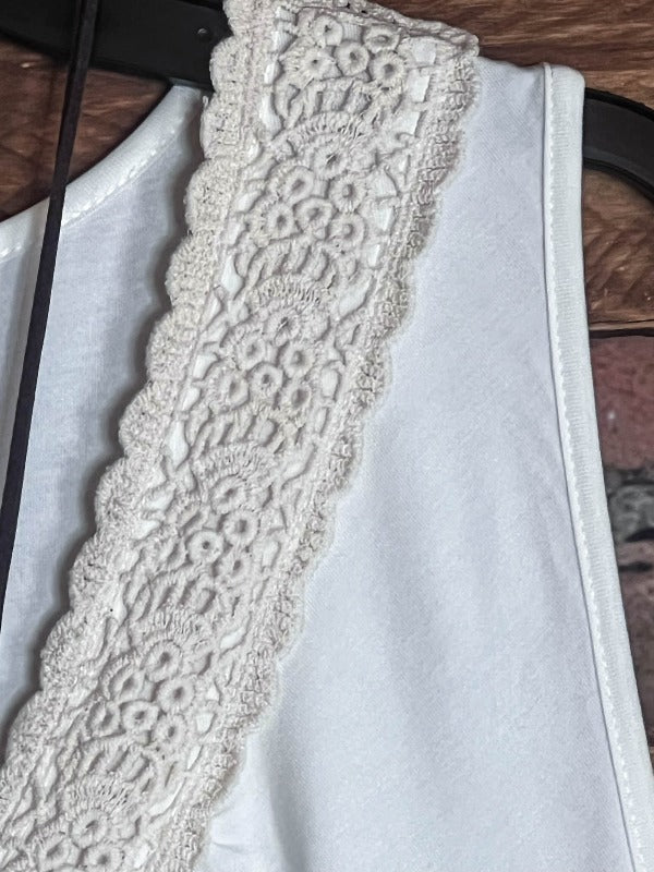 DELIGHTFUL FEELING IVORY CROCHET LACE  TUNIC