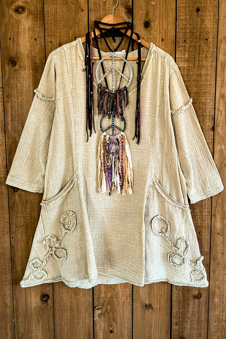 Light Spirit Vintage 100% Cotton Tunic - Natural