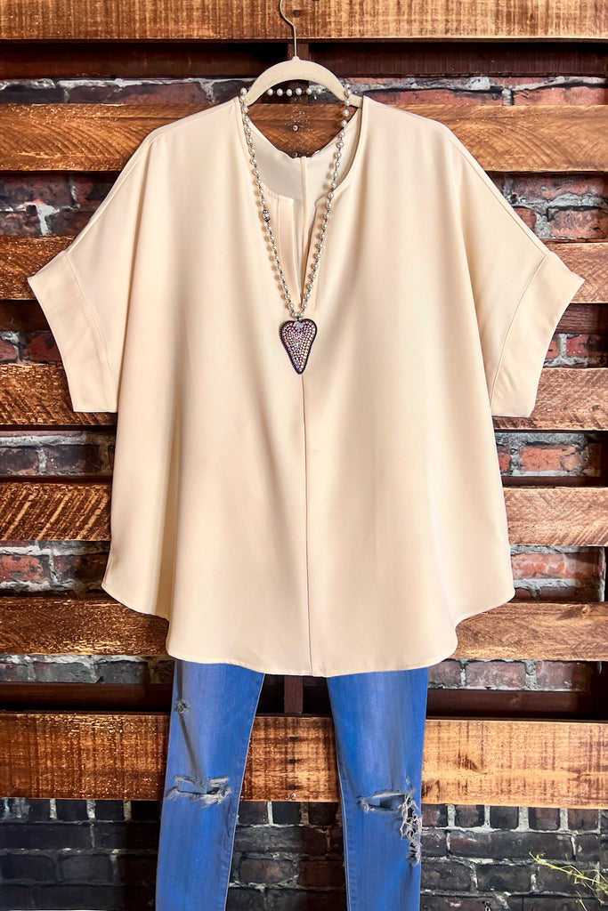 MY PERFECT DAY ASH TAUPE BLOUSE