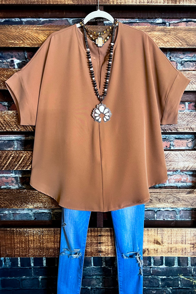 MY PERFECT DAY CAMEL BLOUSE