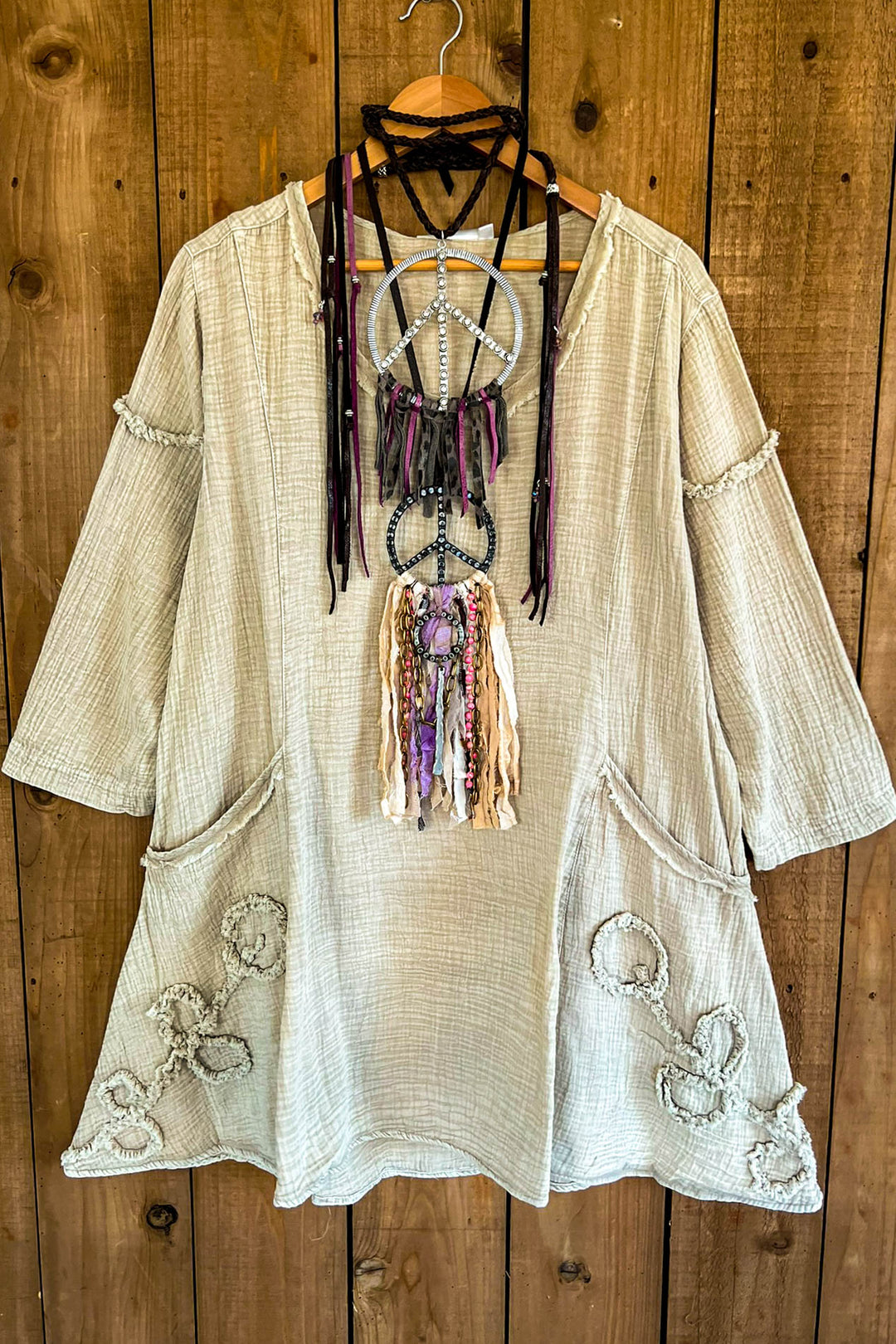 Light Spirit Vintage 100% Cotton Tunic - Natural