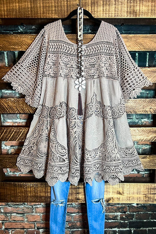 Le Bohemian Magic Dance Tie Dye & Embroidered Kimono in Olive