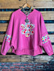LET LOVE BLOSSOM BOHO COMFY SOFT SWEATSHIRT IN PINK ROSE