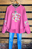 LET LOVE BLOSSOM BOHO COMFY SOFT SWEATSHIRT IN PINK ROSE