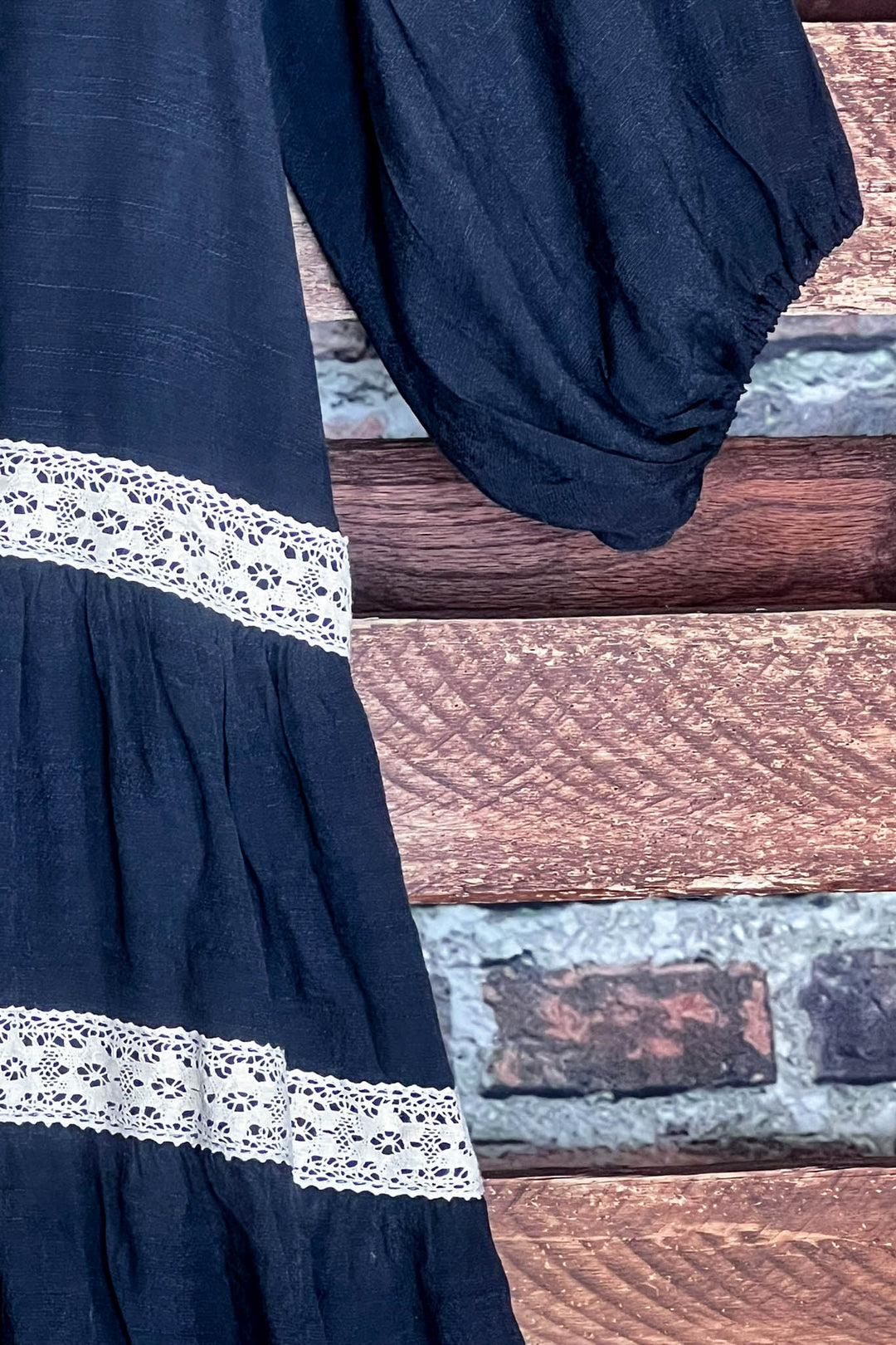 14-24 Size - Weekend Boho Comfy Swing Dress in Black -----Sale