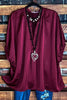 GLAMOROUS DARK BURGUNDY SATIN COMFY OVERSIZED 2X-3X-4X TUNIC