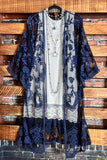WON MY HEART  LACE EMBROIDERED CARDIGAN IN NAVY BLUE