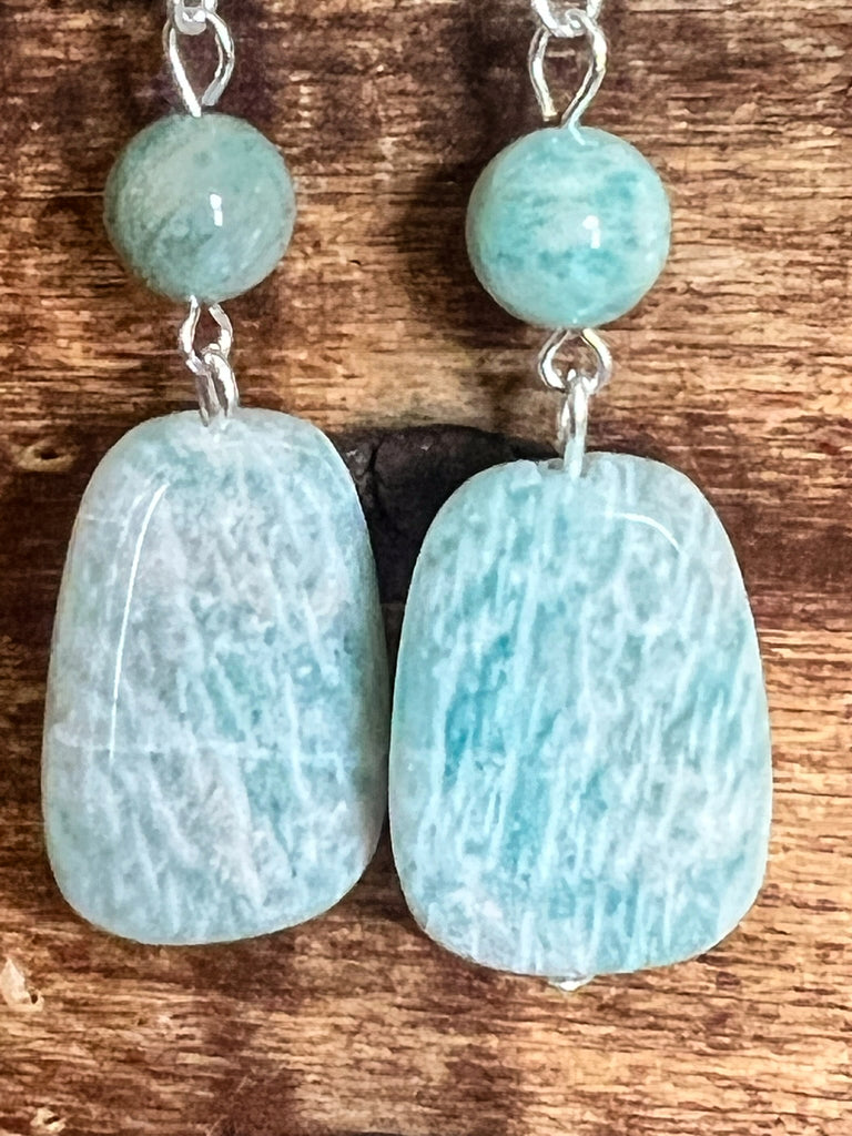 MY LUCK CHARM NATURAL STONE AMAZONITE EARRINGS