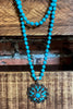 BLUE MOON TURQUOISE LONG LAYERED NATURAL STONE SET
