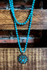 BLUE MOON TURQUOISE LONG LAYERED NATURAL STONE SET