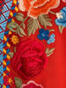 PASSIONATE HEART EMBROIDERED FLORAL TOP IN RED TOMATO