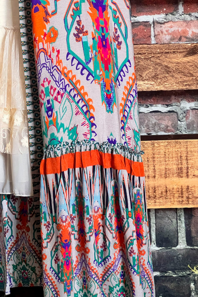 BOHEMIAN VIBES MAXI KIMONO IN Multi-Color----------SALE