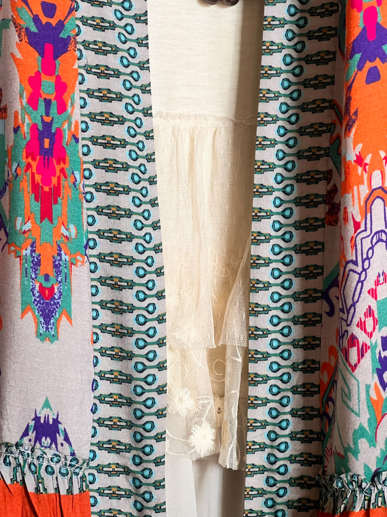BOHEMIAN VACATION VIBES MAXI KIMONO IN Multi-Color
