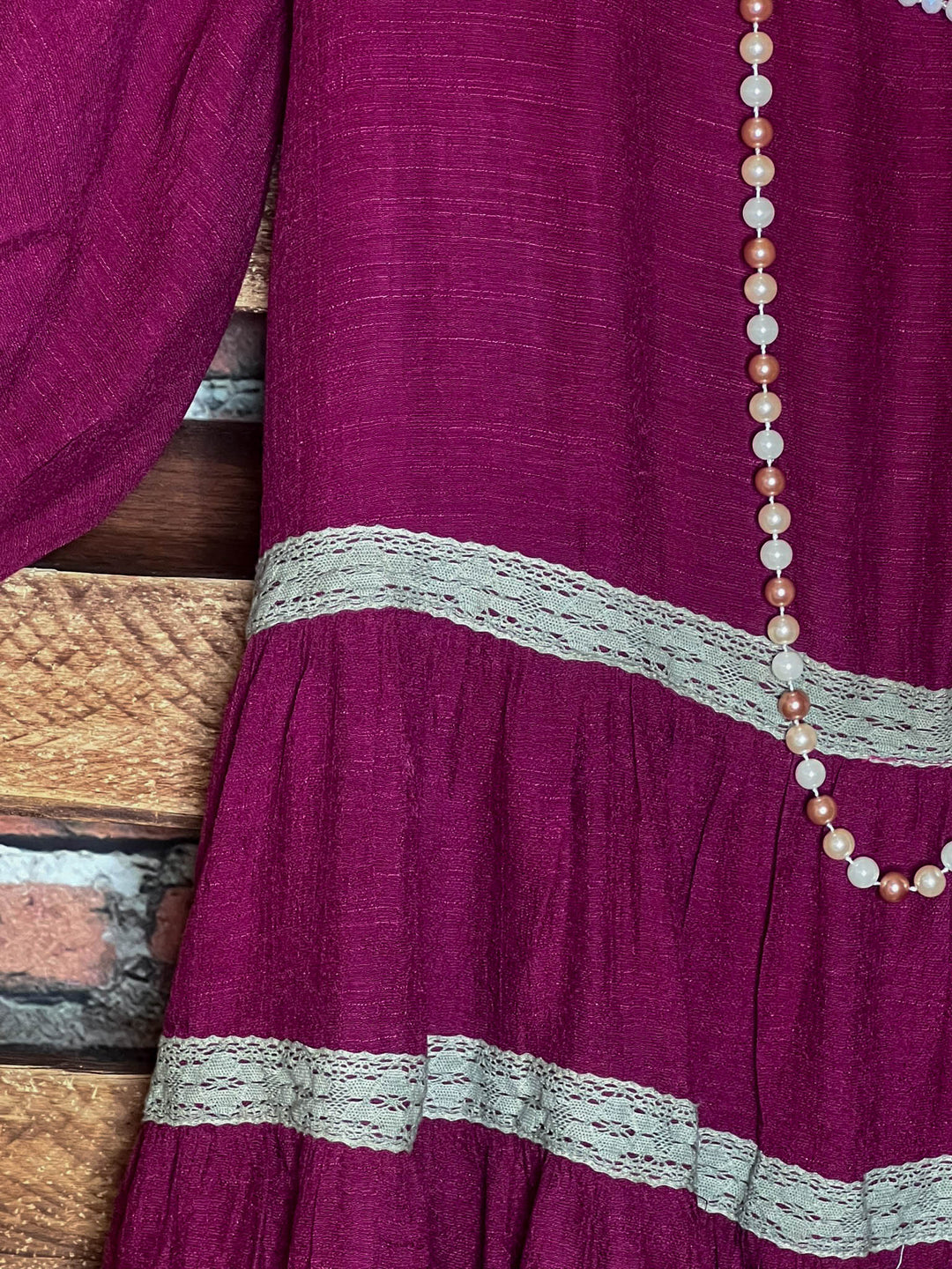 14-26 Size - Weekend Boho Comfy Swing Dress in Crimson----------Sale