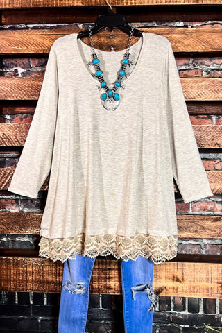 WILD AND FREE OVERSIZED SWEATER TUNIC 4X 5X 6X IN TAUPE & GRAY