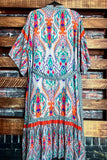 BOHEMIAN VACATION VIBES MAXI KIMONO IN Multi-Color