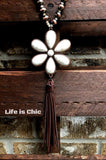 JUST THAT BEAUTIFUL TASSEL FLOWER IN IVORY [product vendor] - Life is Chic Boutique