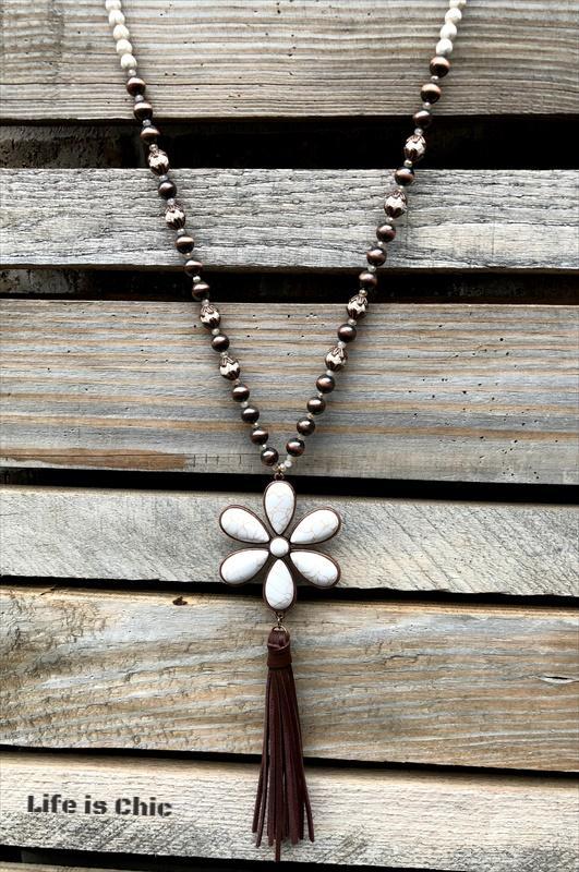 JUST THAT BEAUTIFUL TASSEL FLOWER IN IVORY [product vendor] - Life is Chic Boutique