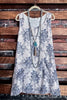 EASY TO LOVE FLORAL LIGHT GRAY & NAVY DRESS