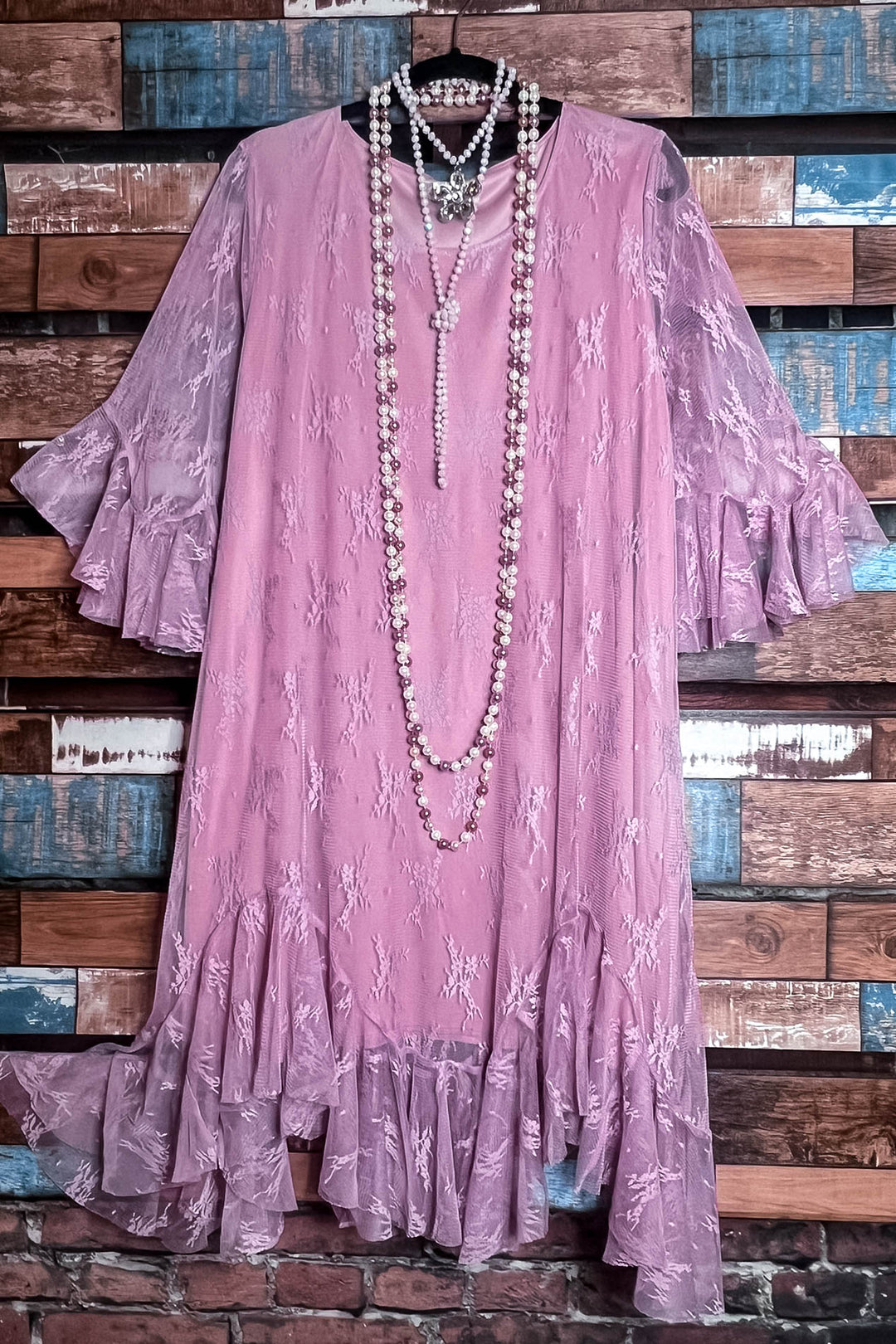 Moments To Treasure Mauve Lace Dress