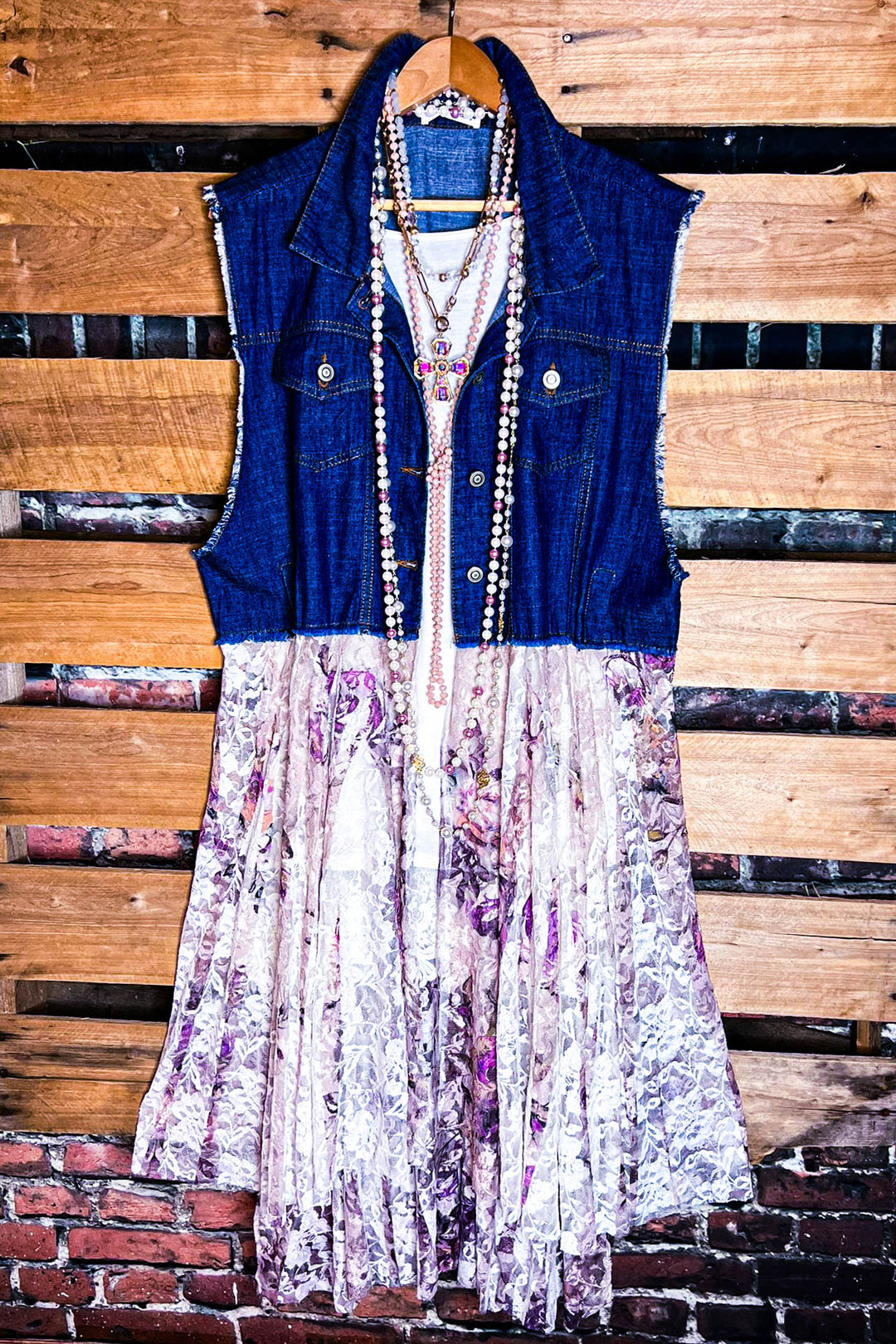 NEVER OUT OF STYLE DENIM AND ROSES LACE