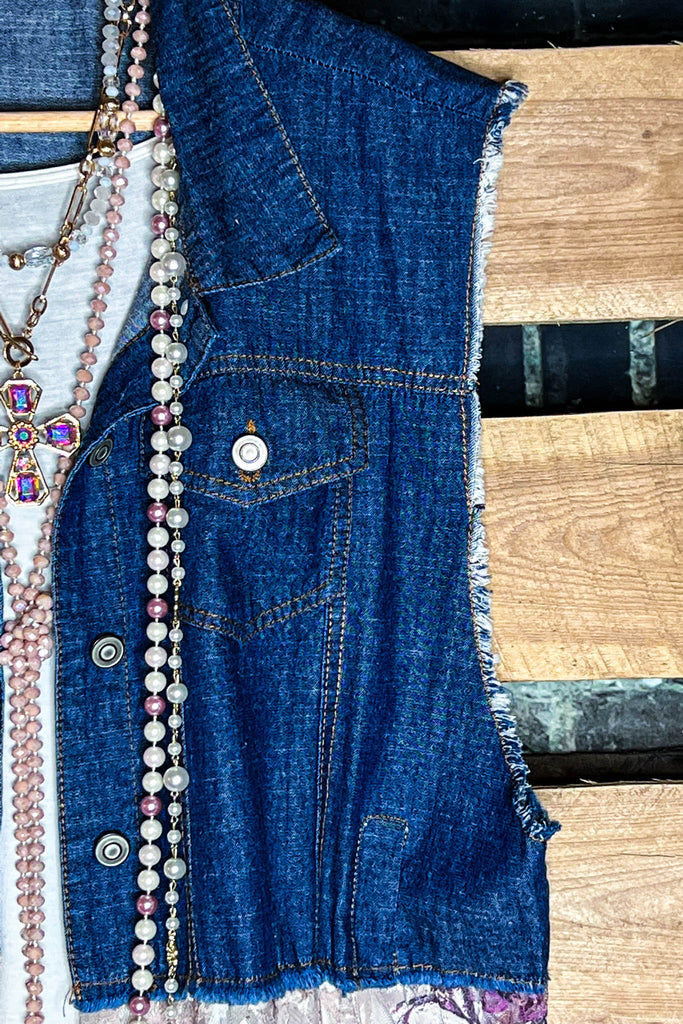 NEVER OUT OF STYLE DENIM AND ROSES LACE