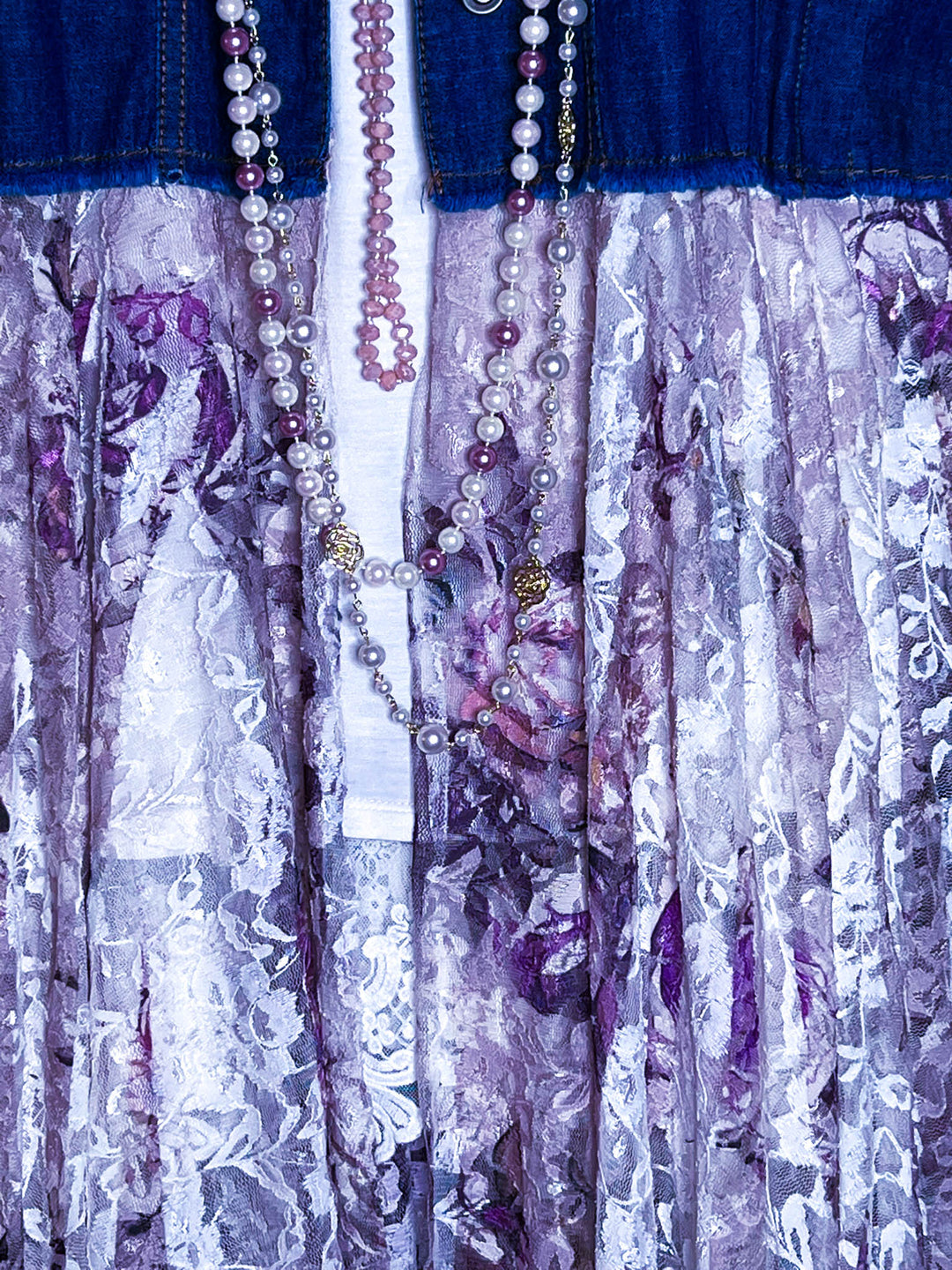 NEVER OUT OF STYLE DENIM AND ROSES LACE