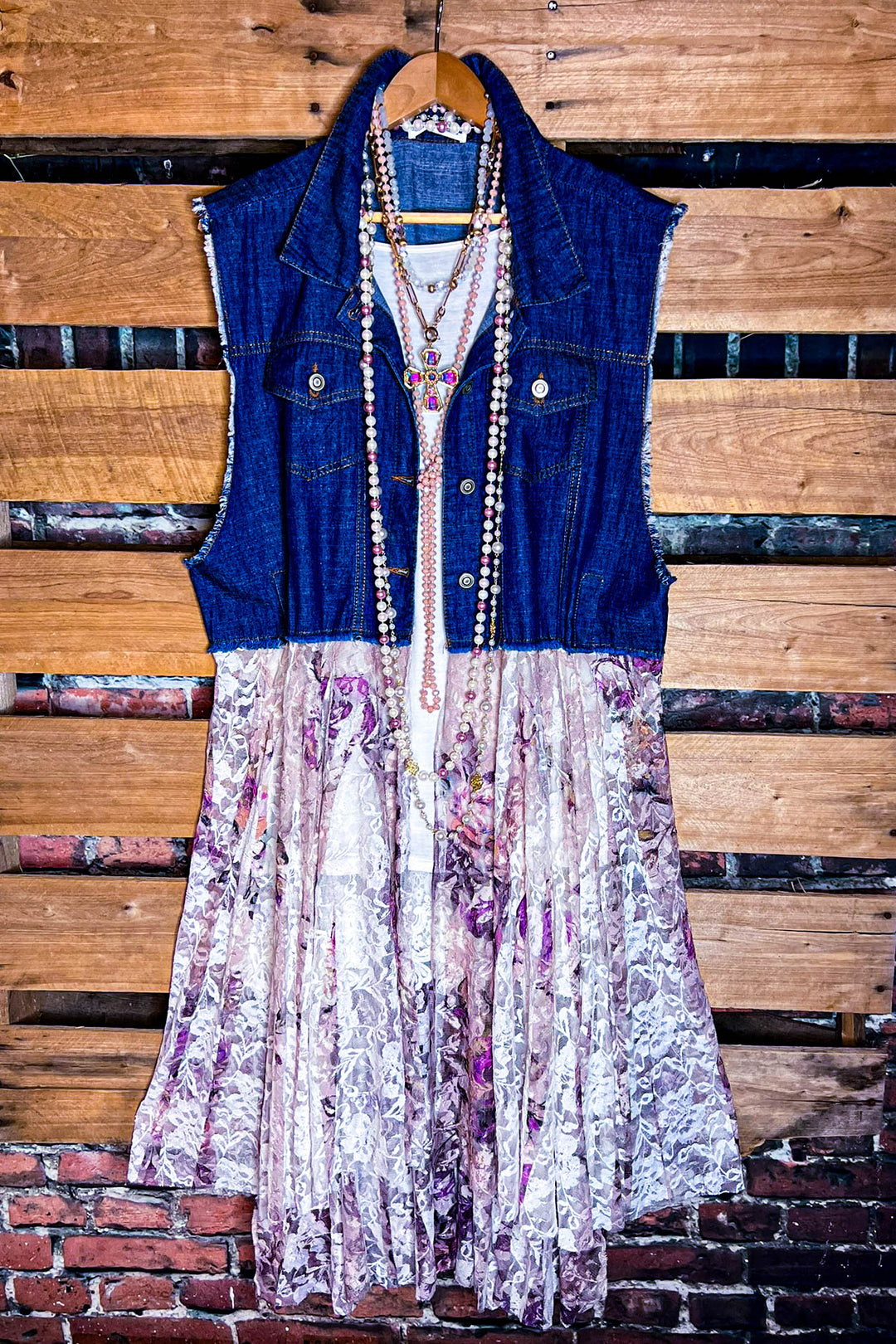 NEVER OUT OF STYLE DENIM AND ROSES LACE
