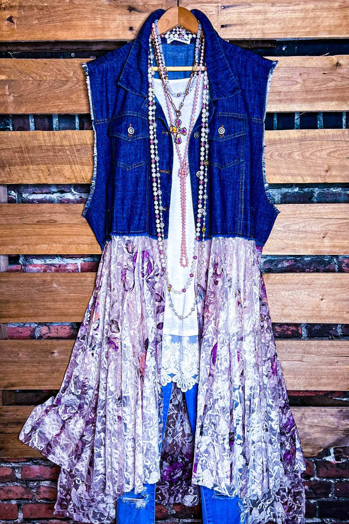 NEVER OUT OF STYLE DENIM AND ROSES LACE