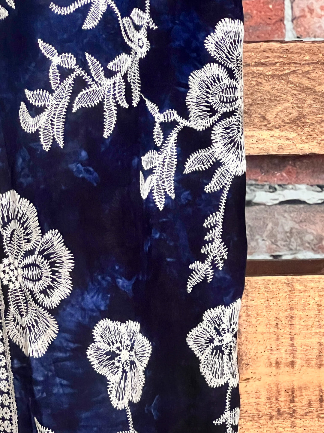 Le Bohemian Magic Dance Tie Dye & Embroidered Kimono in Navy Blue