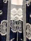 Le Bohemian Magic Dance Tie Dye & Embroidered Kimono in Navy Blue