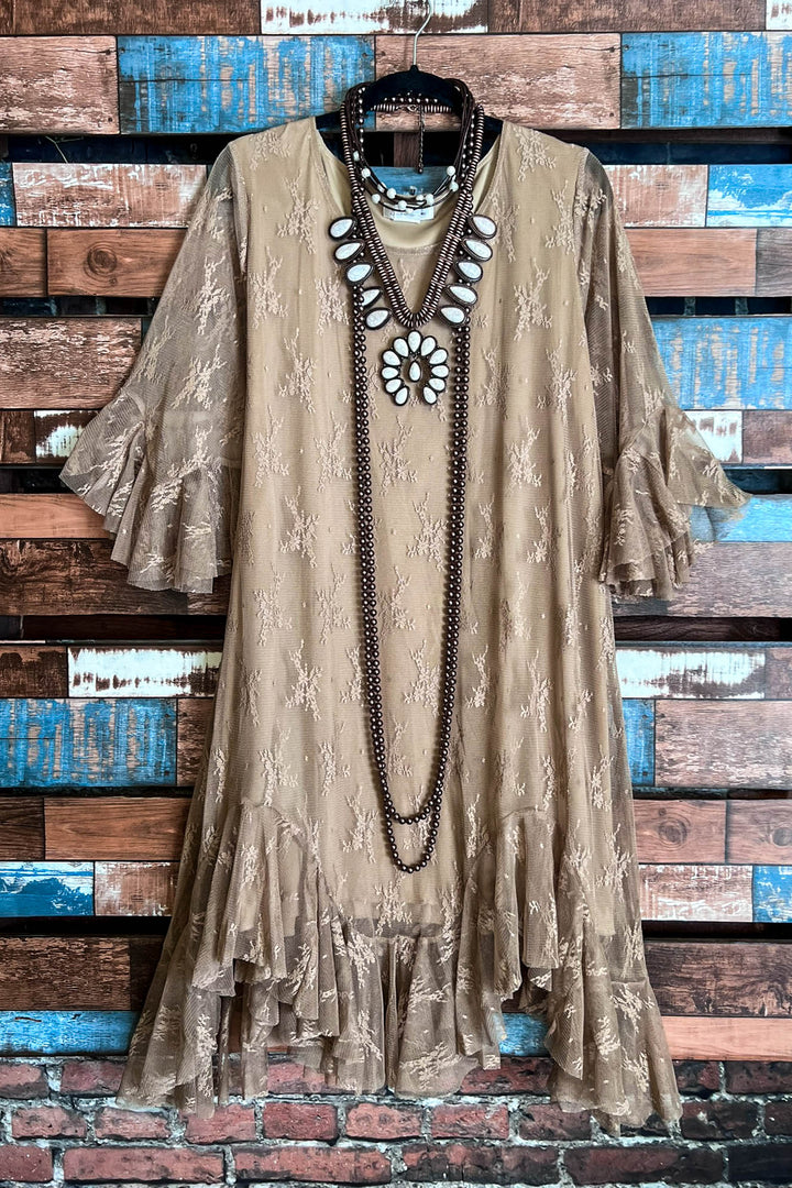 Moments To Treasure Mocha Lace Dress