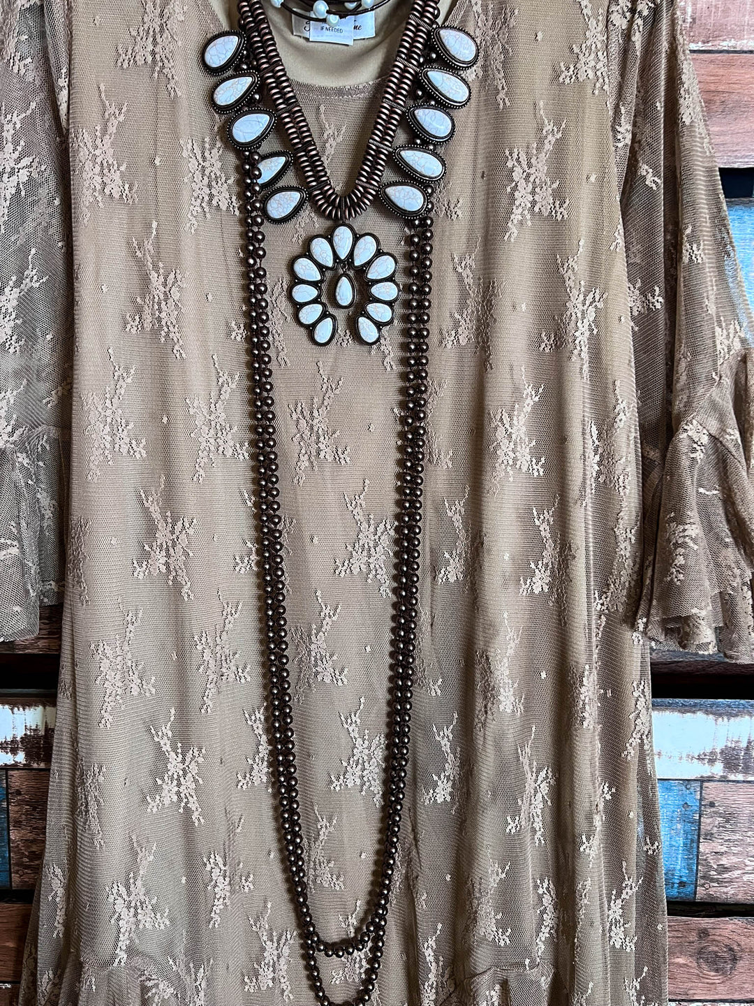 Moments To Treasure Mocha Lace Dress