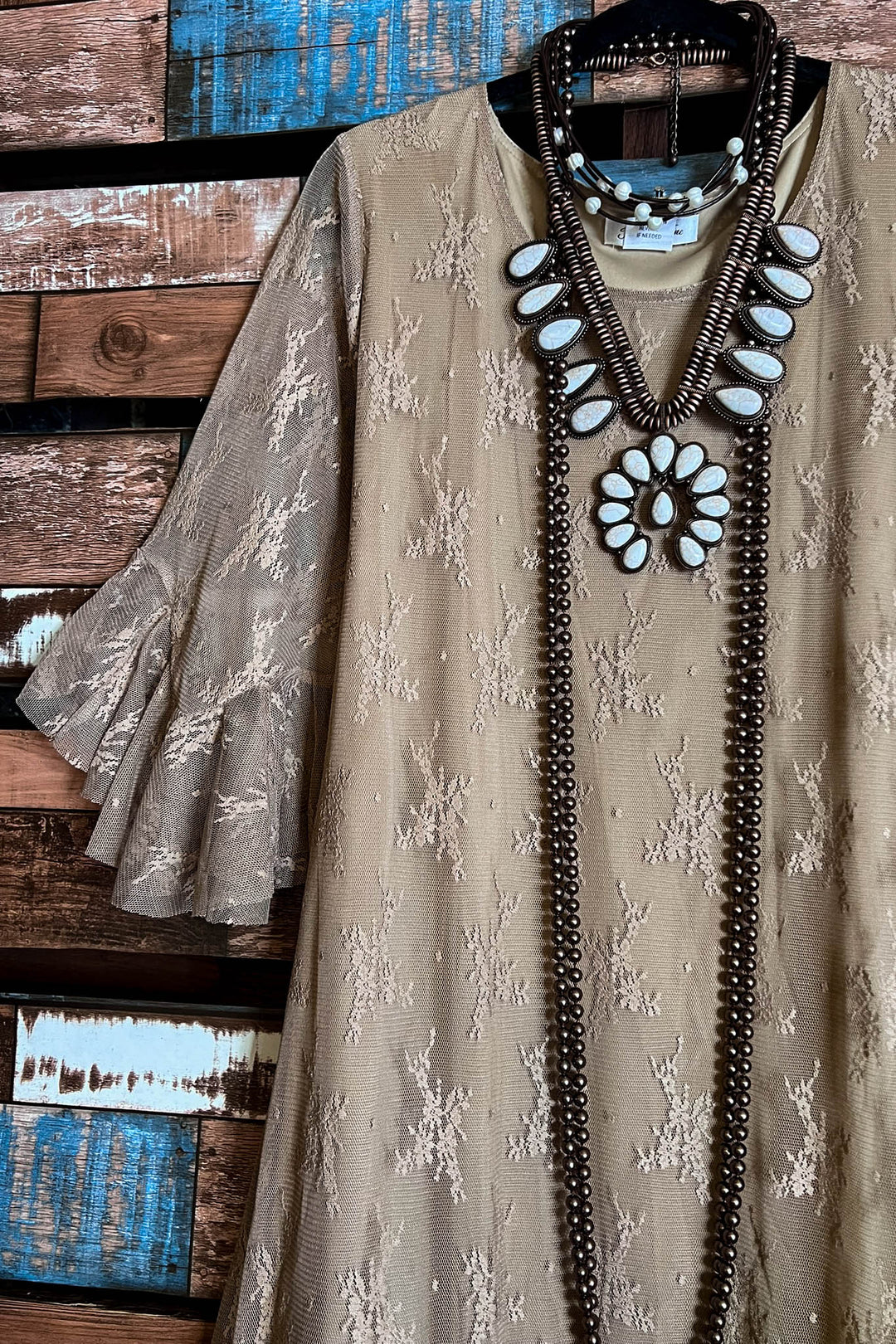 Moments To Treasure Mocha Lace Dress