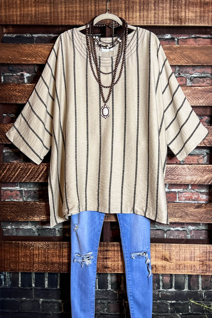 PRETTY TOUCH OVERSIZED TUNIC IN BEIGE