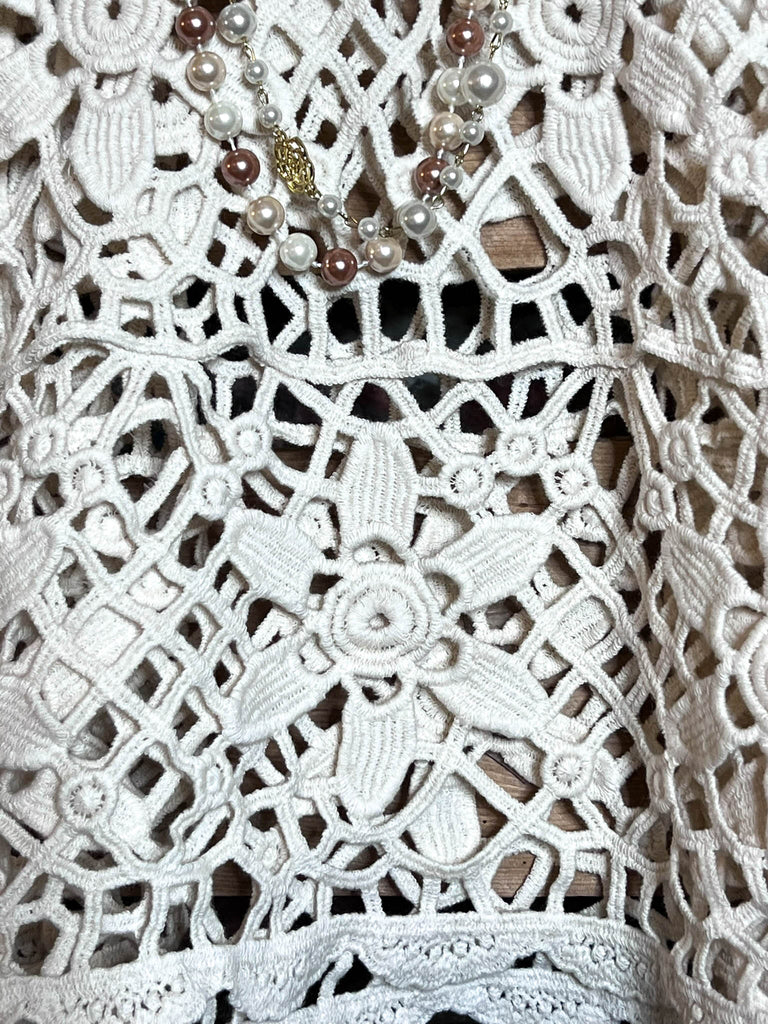 Oh My Darling 100% Cotton Crochet Tunic in Natural Beige