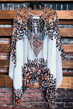 AS CHARMING AS EVER ANIMAL PRINT & CRYSTAL STYLISH TUNIC IN MULTI-COLOR
