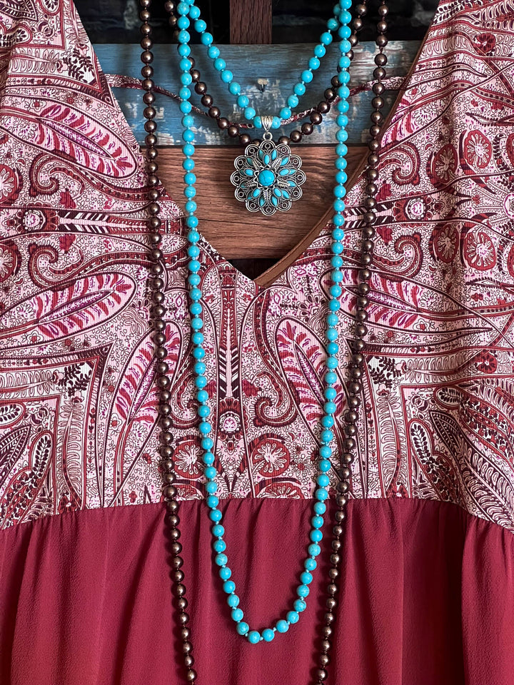 12-24 Size -Top in Rust & Multi --------Sale