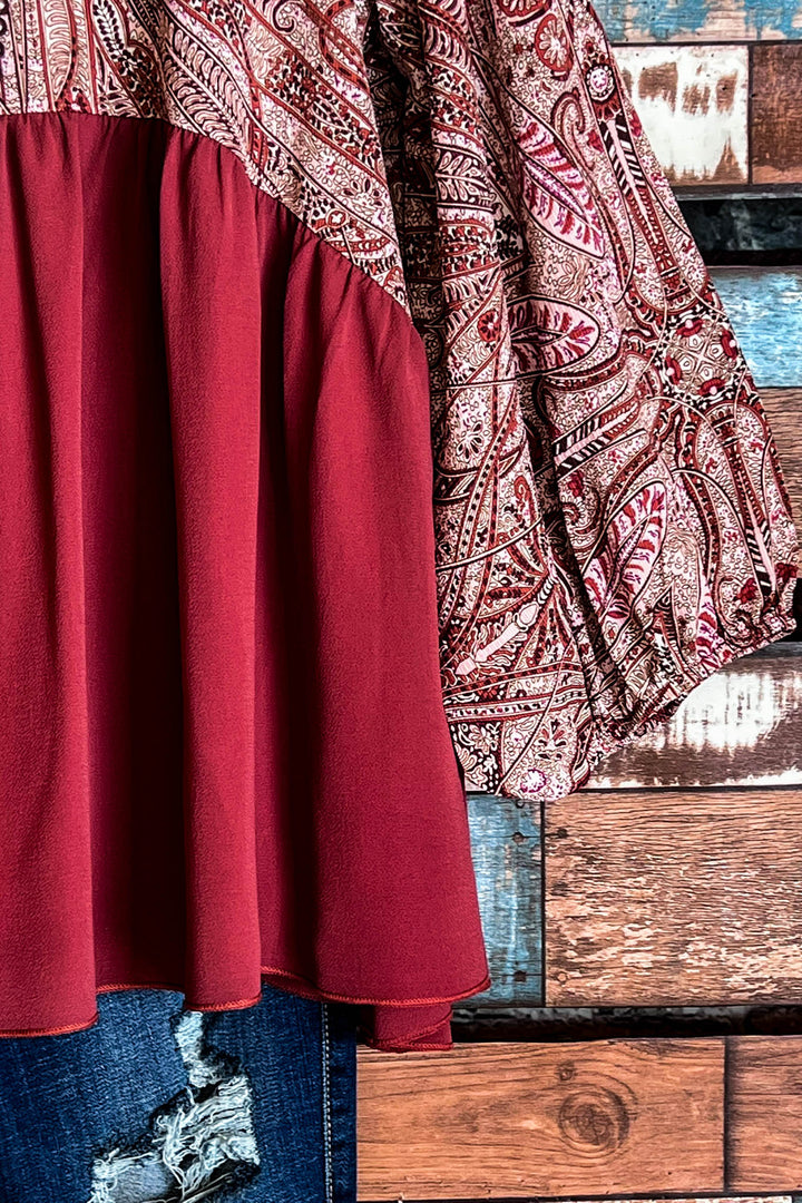 12-24 Size -Top in Rust & Multi --------Sale