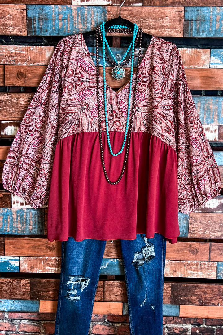 12-24 Size -Top in Rust & Multi --------Sale