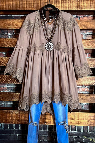 Something Magical Lace Cardigan in Beige
