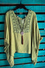 PASSIONATE HEART PEASANT PONCHO TUNIC IN OLIVE