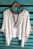 PASSIONATE HEART PEASANT PONCHO TUNIC IN CREAM