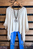 PASSIONATE HEART PEASANT PONCHO TUNIC IN CREAM