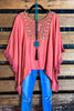 PASSIONATE HEART PEASANT PONCHO TUNIC IN CORAL