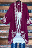 Beauty in Detail Embroidered Kimono in Burgundy
