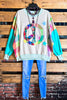 Free Spirit Comfy Soft Sweatshirt Peace & Love In Mint & Multi-Color