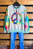 Free Spirit Comfy Soft Sweatshirt Peace & Love In Mint & Multi-Color